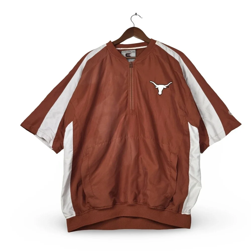 Colosseum Texas Longhorns Mens Large Short Sleeve 1/4 Zip Pullover Windbreaker